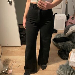 Wide leg black jeans